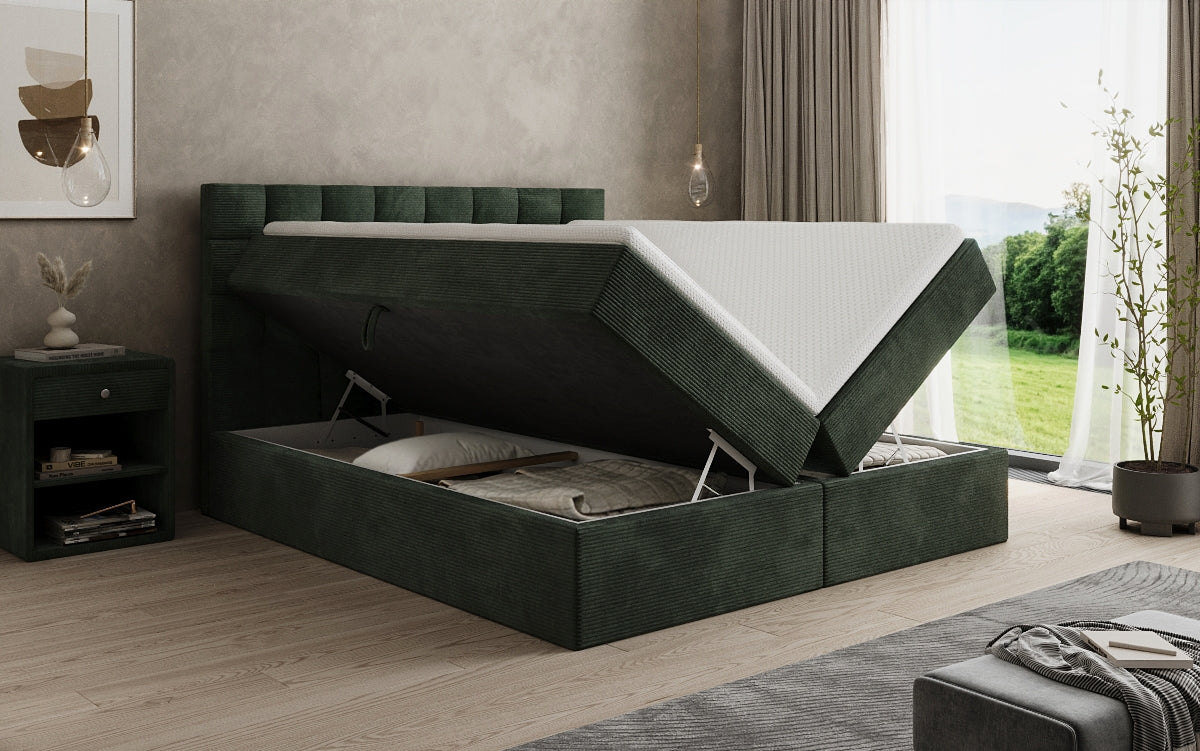 Boxspringbett Como an Cord mat Stauraum