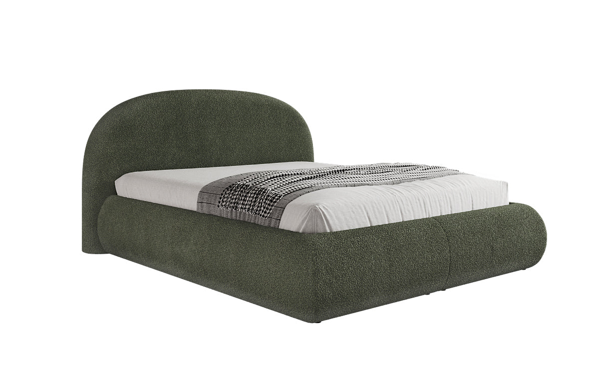 Lit rembourré design Loop en Peluche Bouclé avec espace de rangement