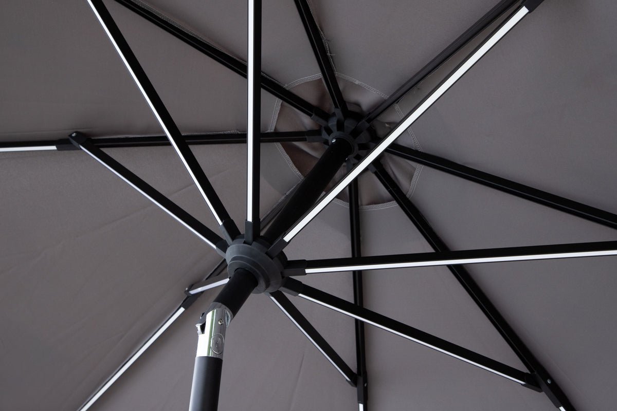 Parasol Lightning – Ø270 cm en Noir ou Gris au choix