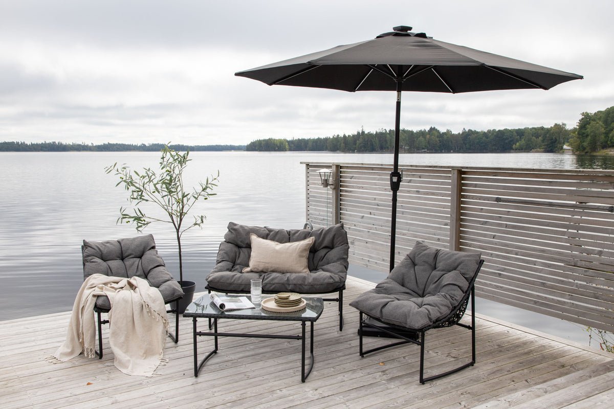 Parasol Lightning – Ø270 cm en Noir ou Gris au choix