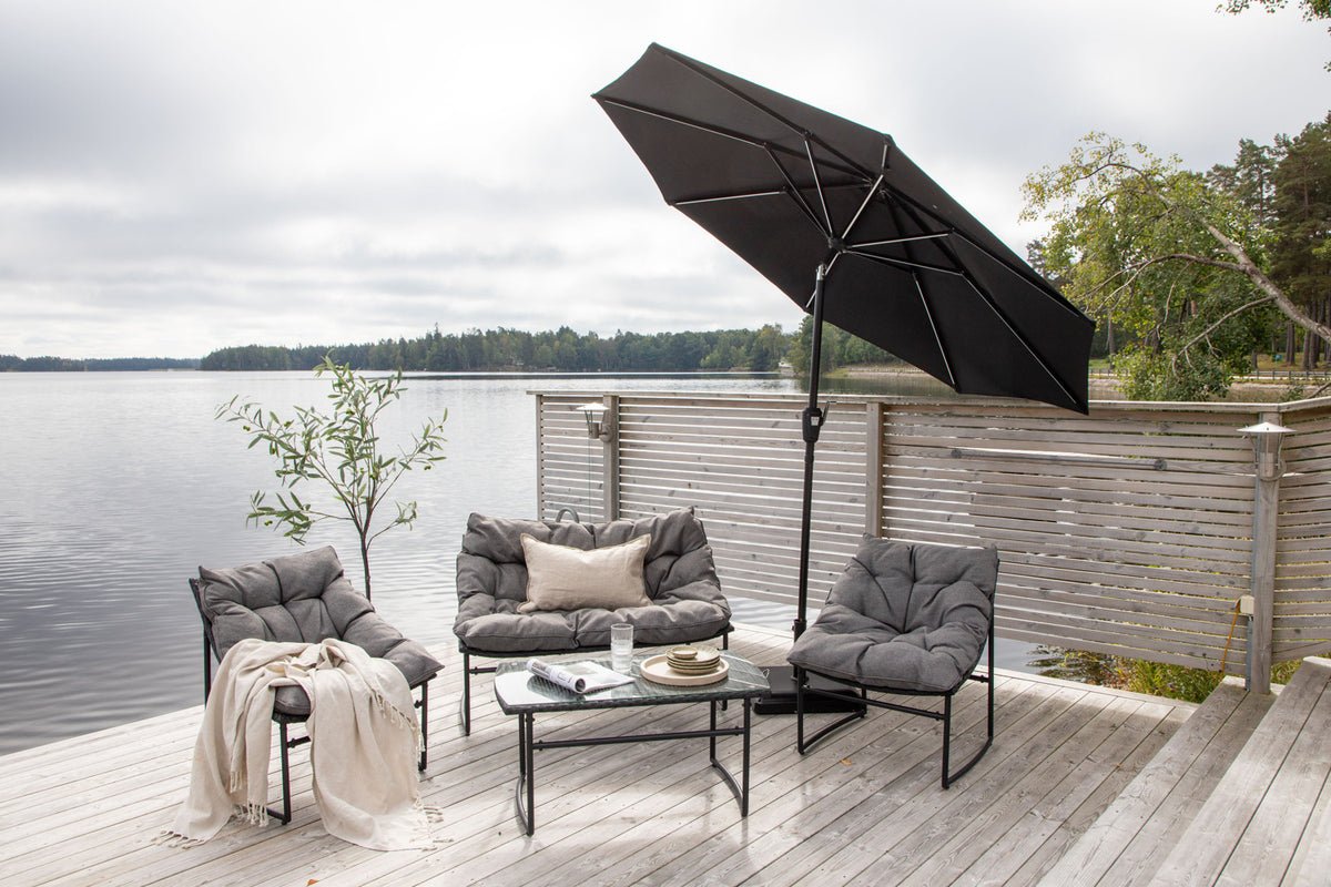 Parasol Lightning – Ø270 cm en Noir ou Gris au choix