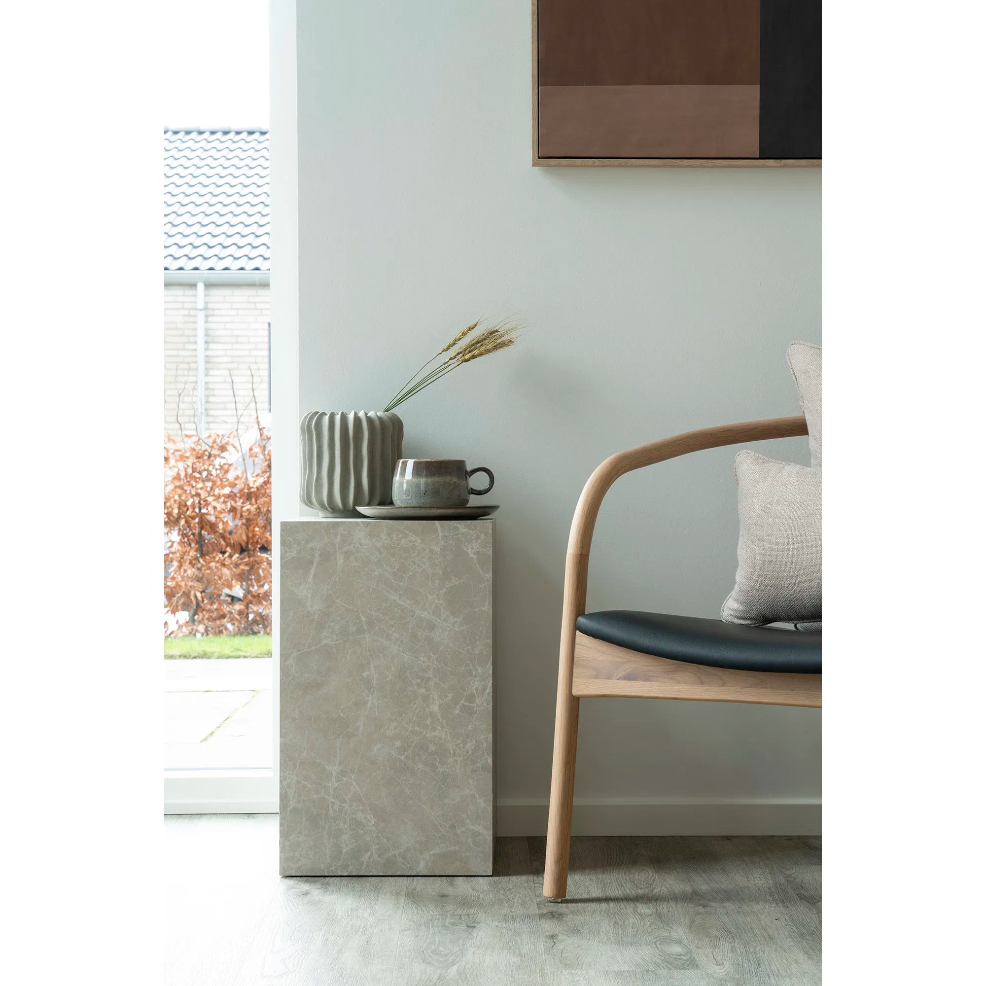 Designer coffee table/side table Paris in marble look 30x30x50 cm