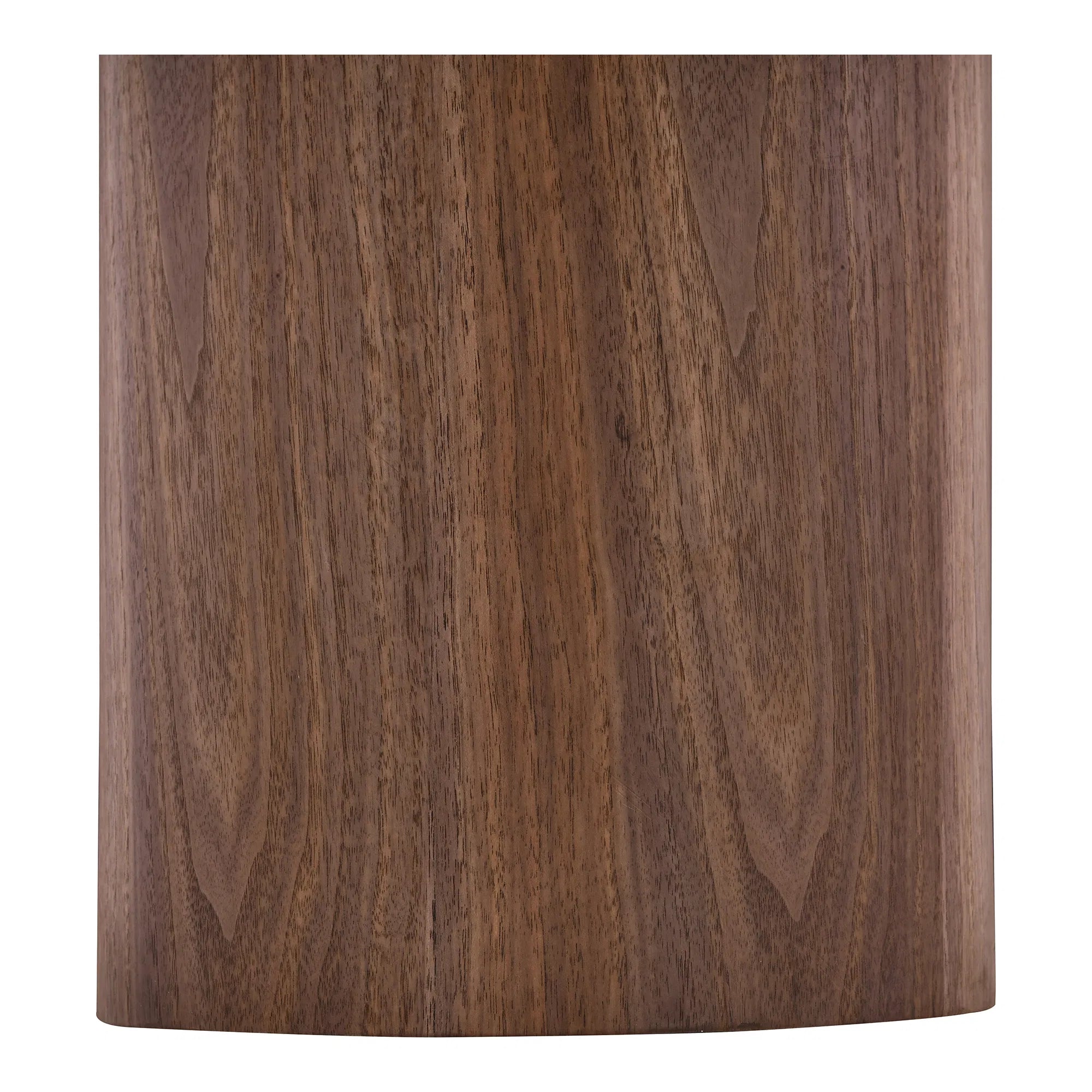 Couchtisch Lunaro – mat ronder Keramikplack an Wäiss an zylindreschem Holzfouss