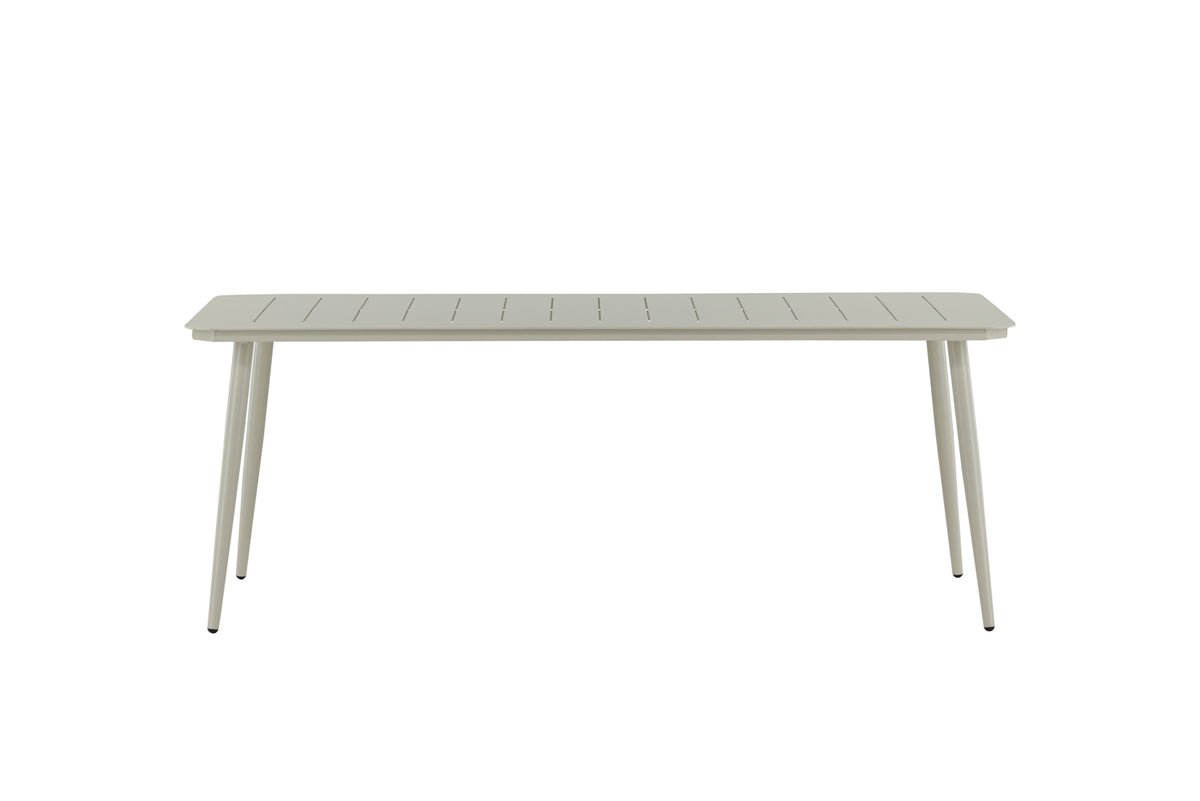 Table de jardin Imani - table à manger rectangulaire beige en aluminium