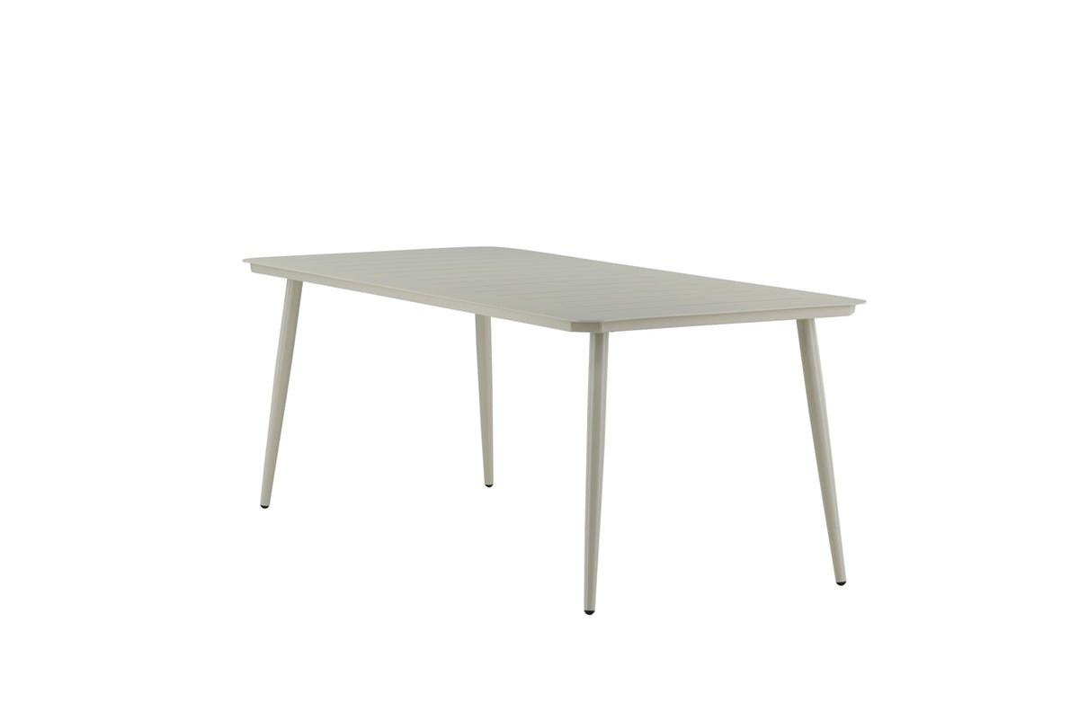 Table de jardin Imani - table à manger rectangulaire beige en aluminium