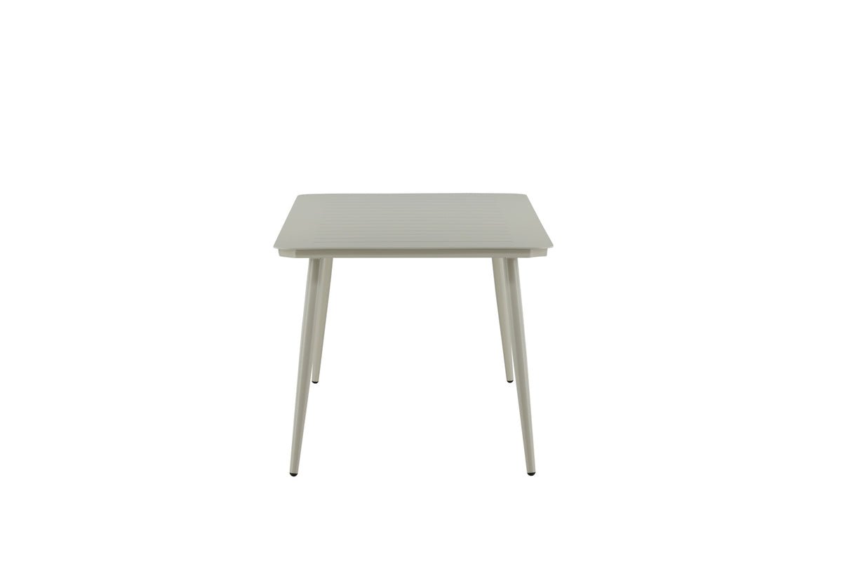 Table de jardin Imani - table à manger rectangulaire beige en aluminium