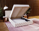 Designer upholstered bed Stellar in velvet with storage