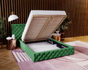 Designer upholstered bed Stellar in velvet with storage