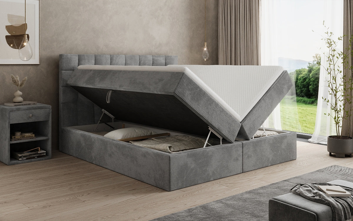 Boxspringbett Como an Cord mat Stauraum