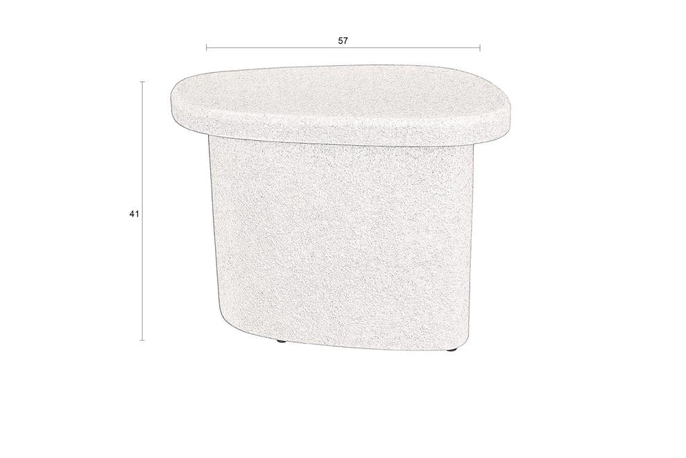Table d'appoint Dorvian haut – en marbre recyclé Beige