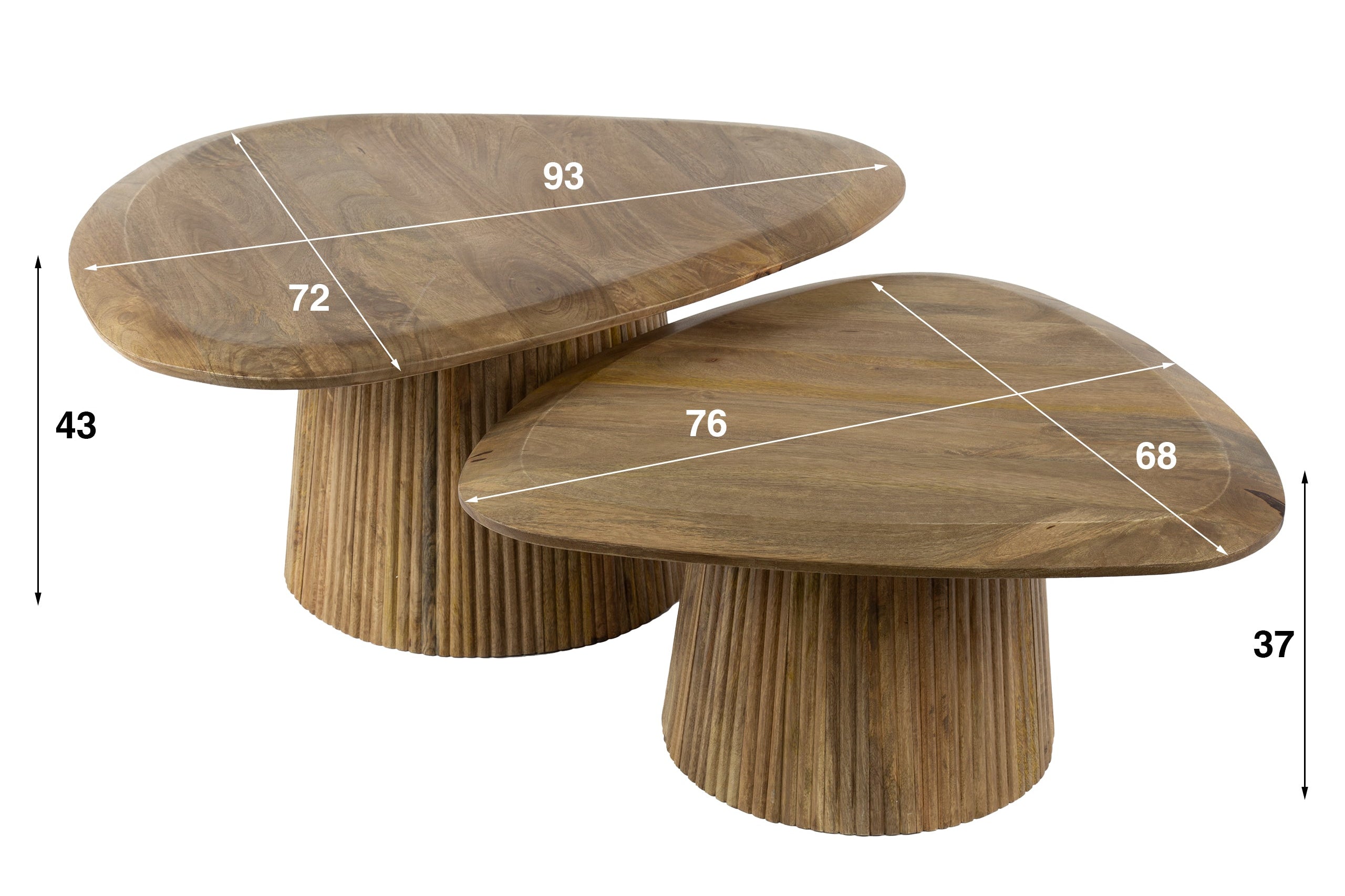 Table basse Arenza - lot de 2 en bois de manguier