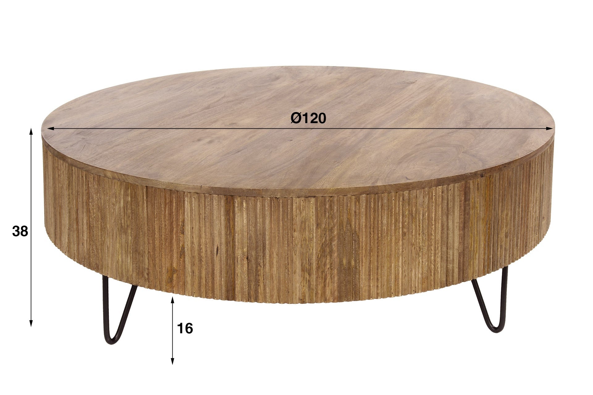 Table basse Duna - en bois de manguier ⌀ 120 cm