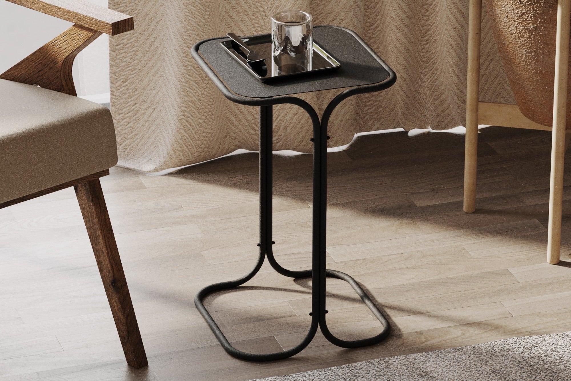 Couchtisch Orento – Mat schwaarzem Metallgestell