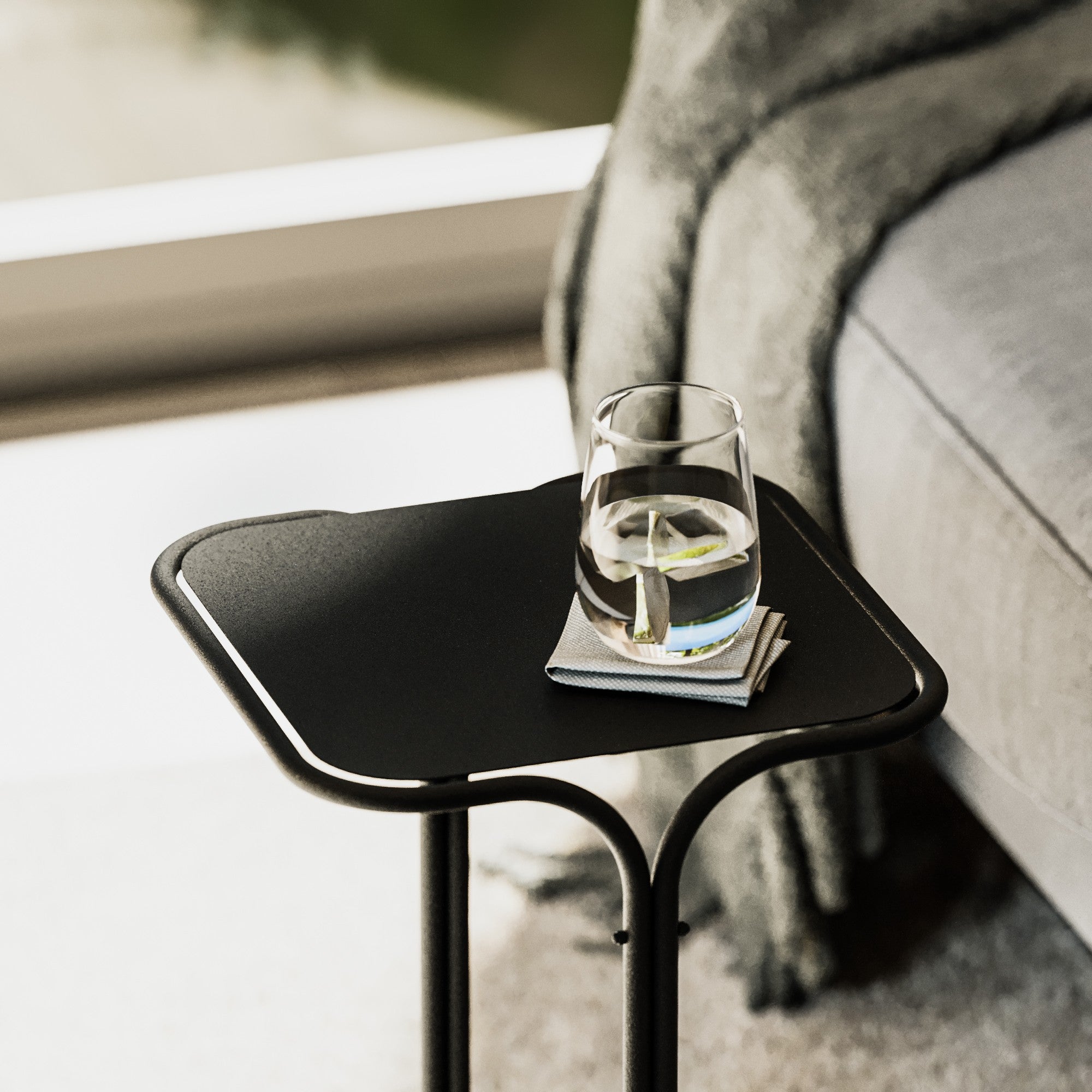 Table basse Orento – Avec structure en métal noir