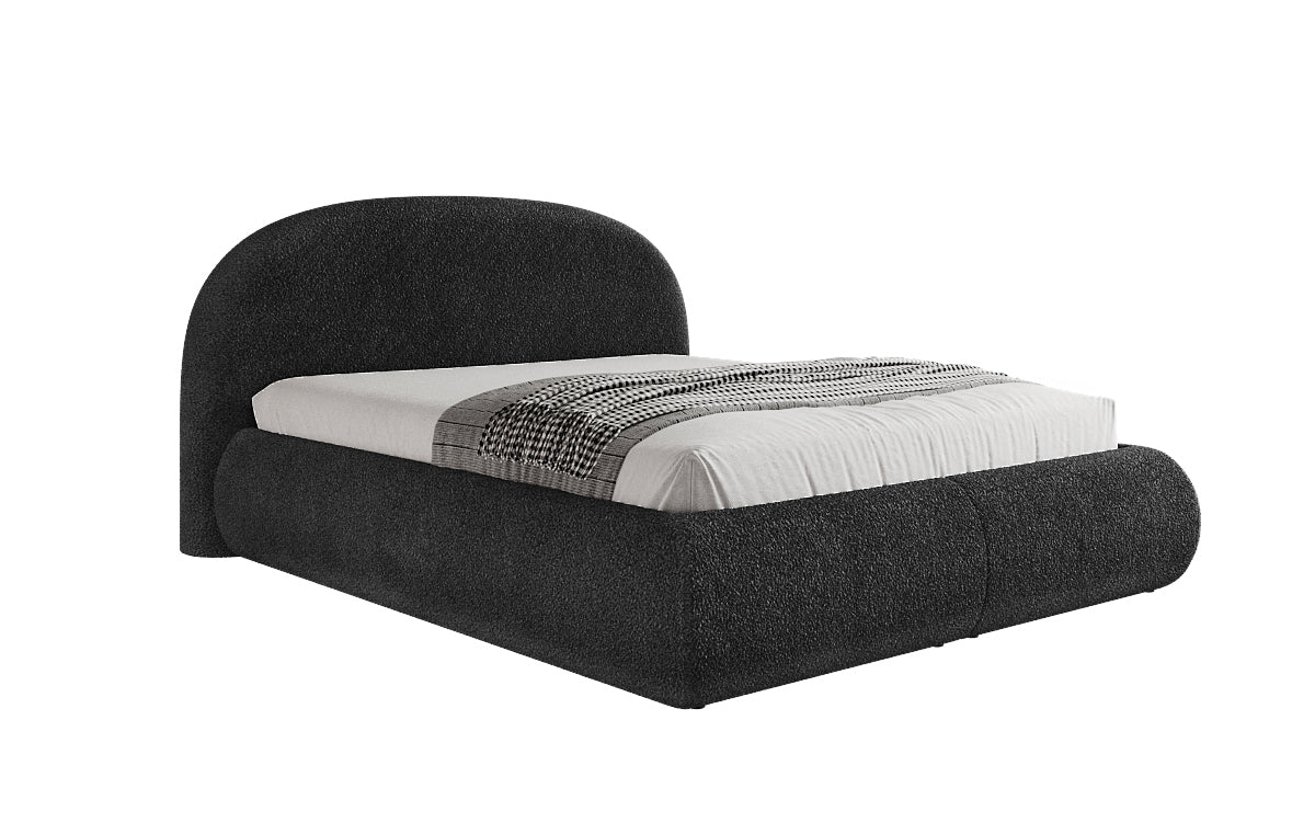 Lit rembourré design Loop en Peluche Bouclé avec espace de rangement