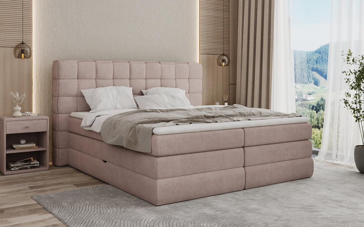 Boxspringbett Trama mit Stauraum in Stoff