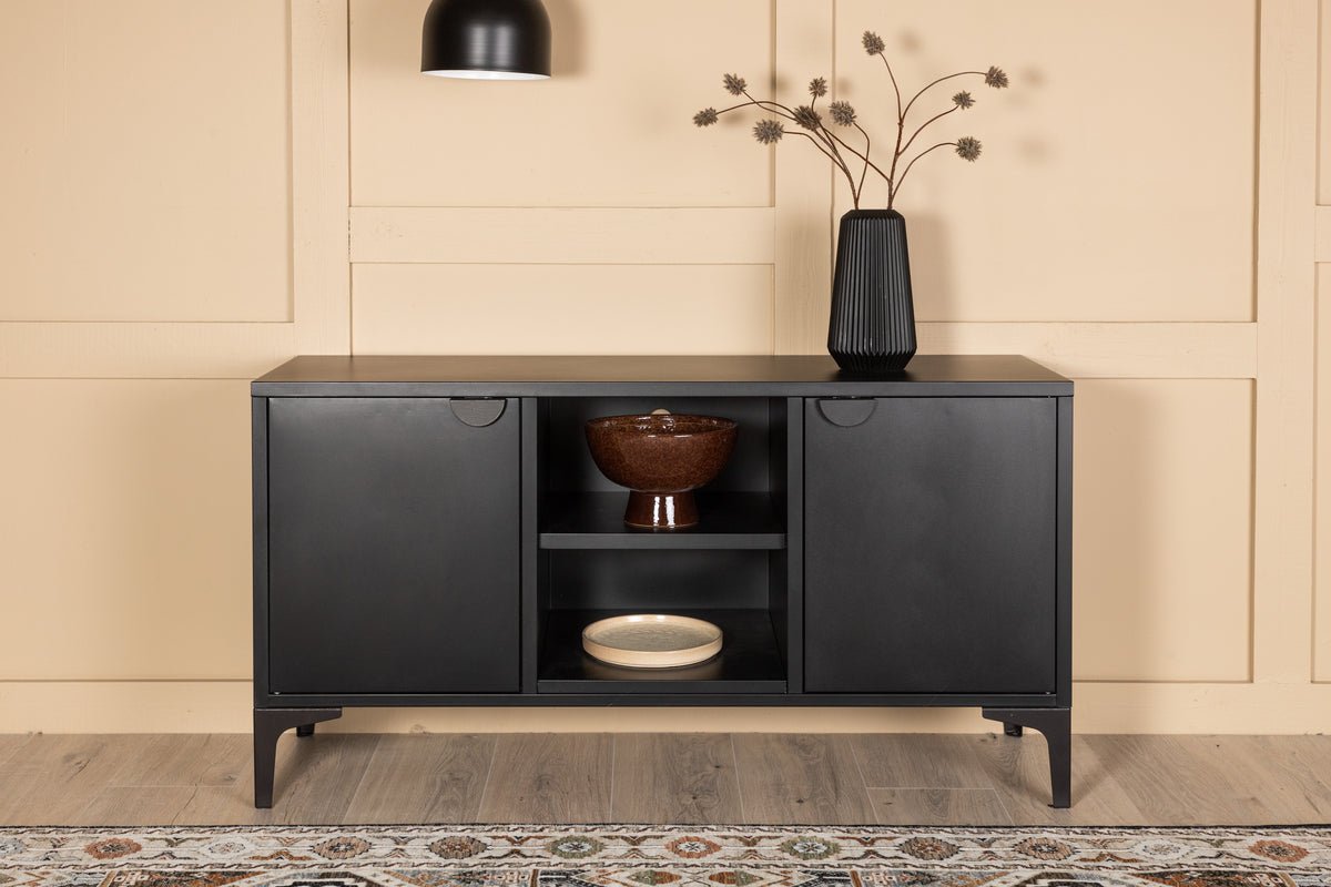 Meuble TV bas design Aureon – design moderne en Beige ou Noir