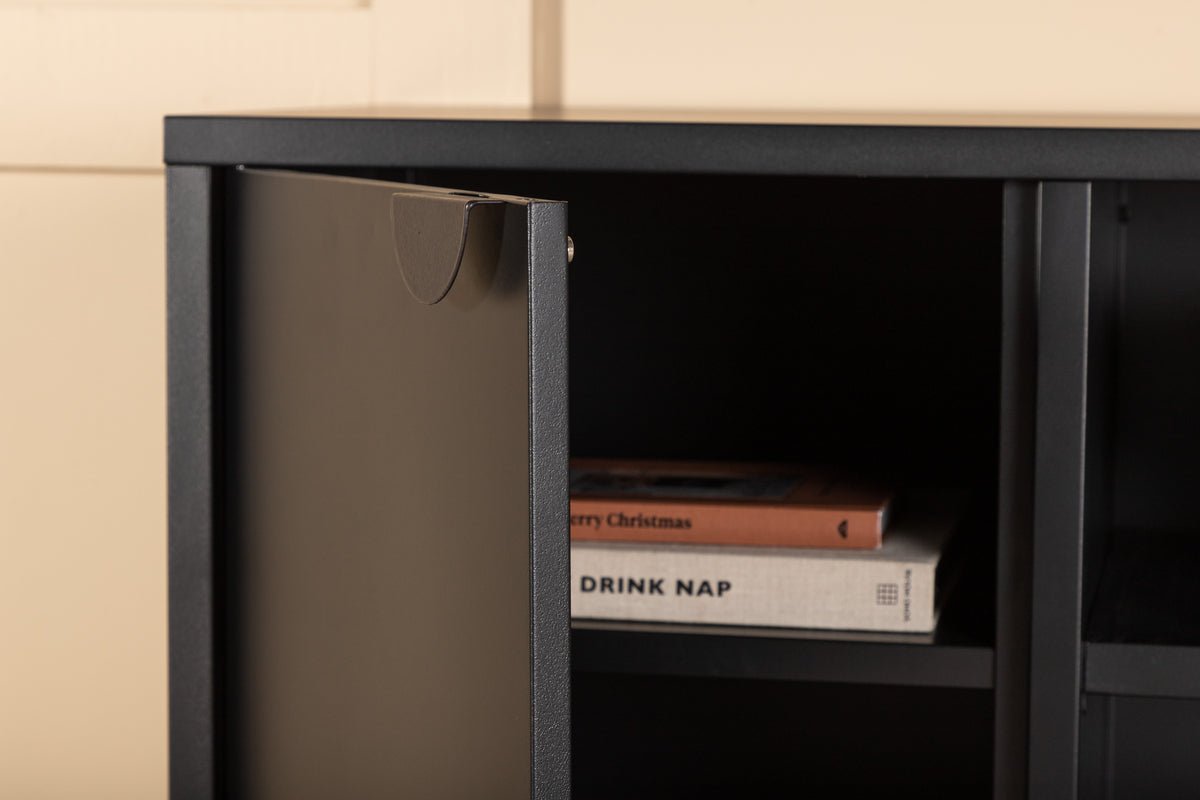 Meuble TV bas design Aureon – design moderne en Beige ou Noir