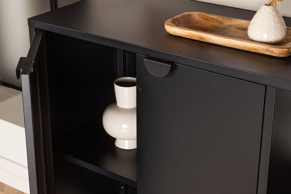 Commode Nerano – Noir, industrielle avec charme loft moderne
