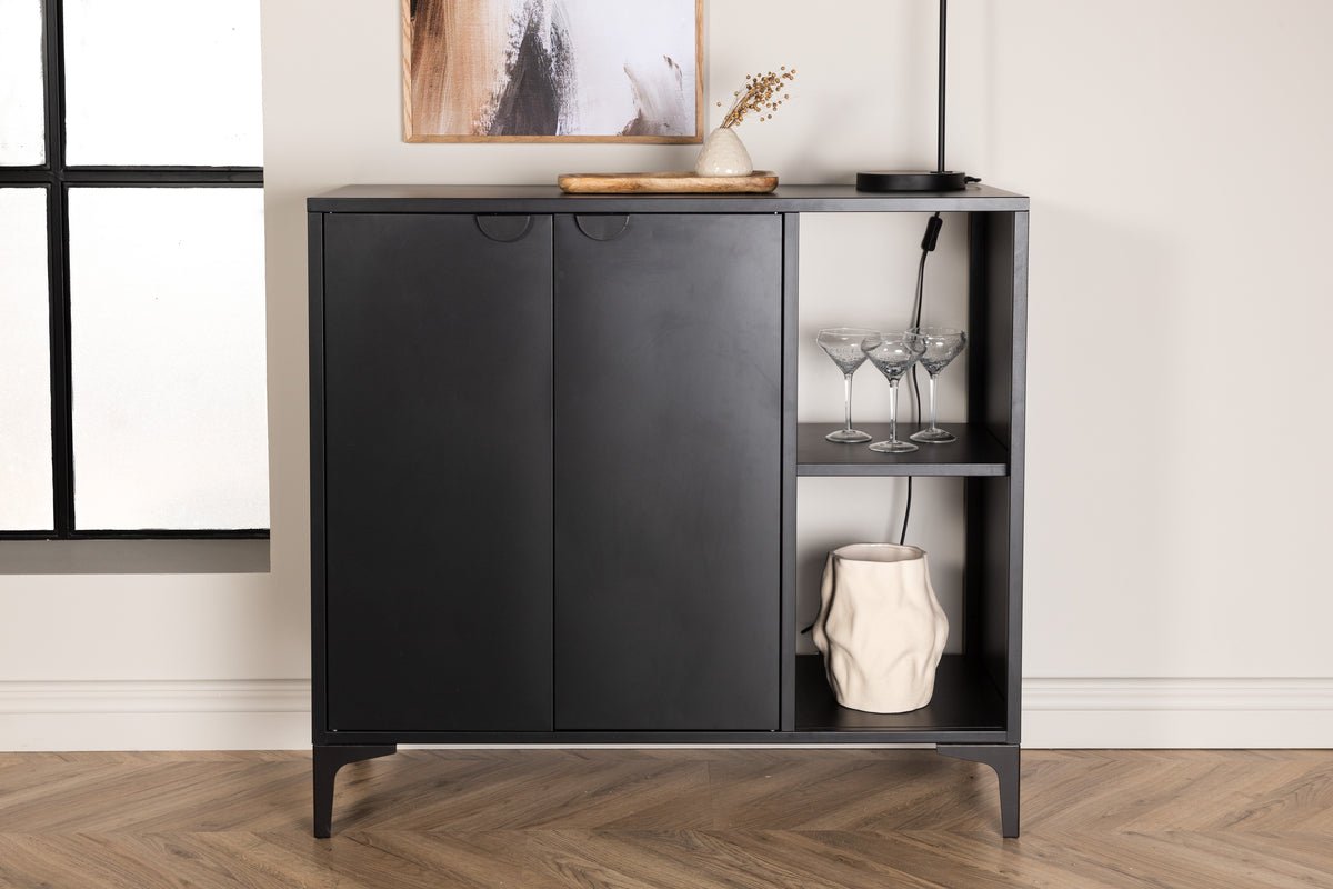 Commode Nerano – Noir, industrielle avec charme loft moderne