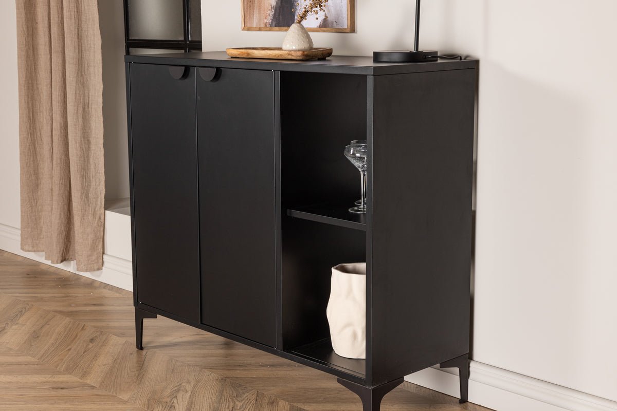 Commode Nerano – Noir, industrielle avec charme loft moderne