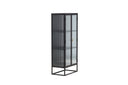 Vitrine Leonie - a Schwaarz mat Welleglas-Optik