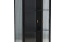 Vitrine Leonie - a Schwaarz mat Welleglas-Optik