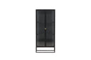 Vitrine Leonie - a Schwaarz mat Welleglas-Optik