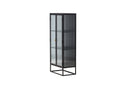 Vitrine Leonie - a Schwaarz mat Welleglas-Optik