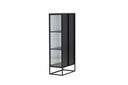 Vitrine Leonie - a Schwaarz mat Welleglas-Optik