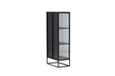 Vitrine Leonie - a Schwaarz mat Welleglas-Optik