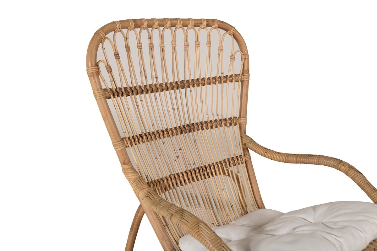 Fauteuil de jardin Elenore - en naturel avec coussin inclus