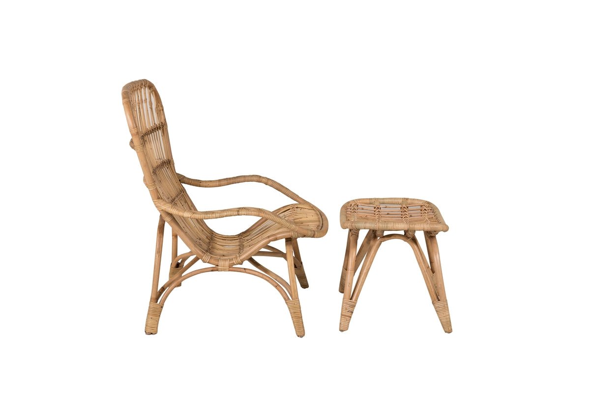 Fauteuil de jardin Elenore - en naturel avec coussin inclus