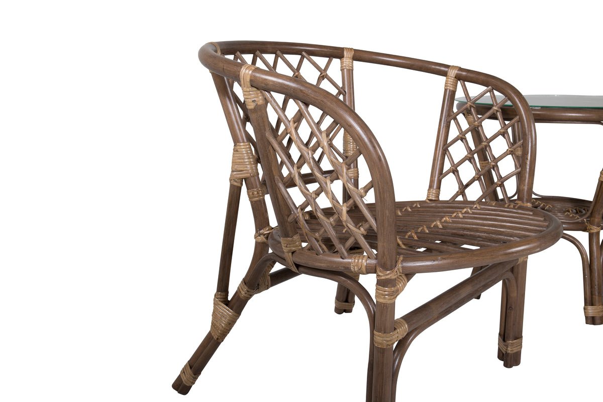 Balkonset Jasmin - aus walnussfaarwege Rattan