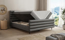 Lit boxspring Tubo en tissu texturé avec rangement