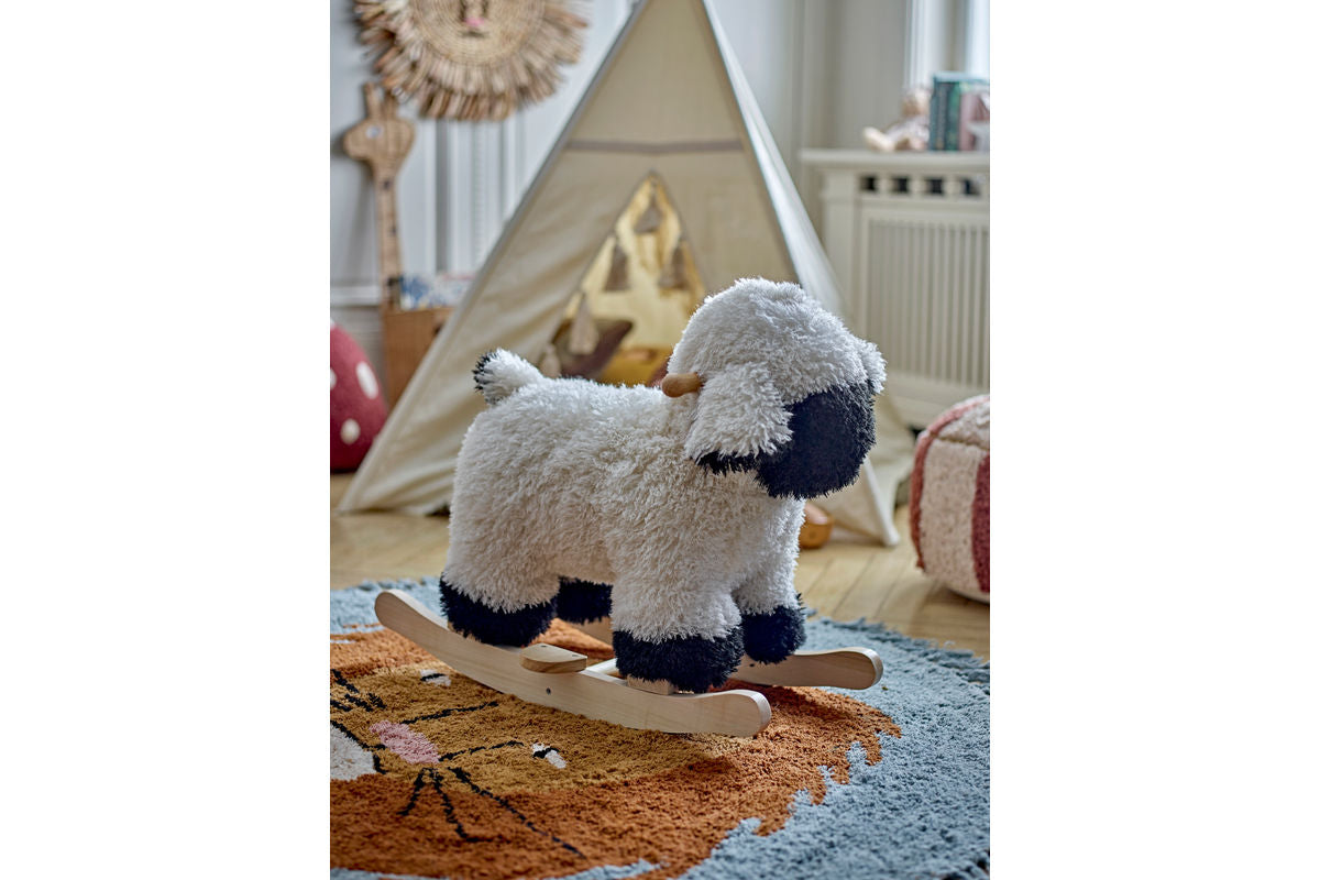 Jouet à bascule Molly – doux mouton à bascule en bois et tissu pour enfants