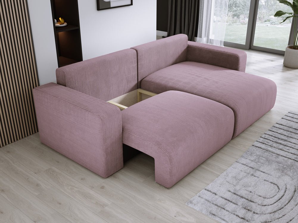 Designer Sofa Carl Cord mat Schlof- a Klapfunktioun