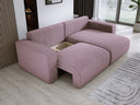 Designer corner sofa Carl Corduroy with sleeping and fold-out function