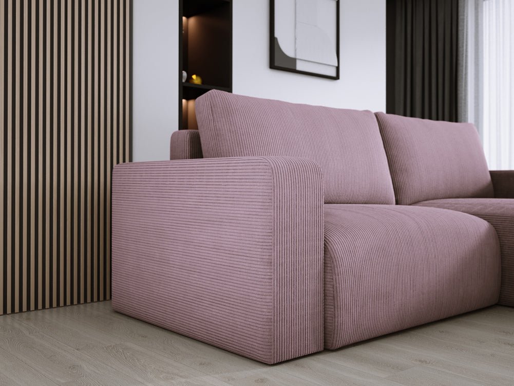 Designer Sofa Carl Cord mat Schlof- a Klapfunktioun