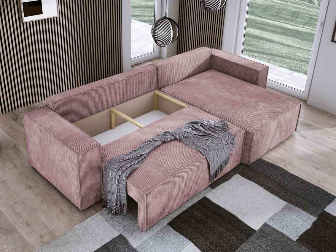 Designer Sofa Velanova mit Schlaffunktion und Stauraum