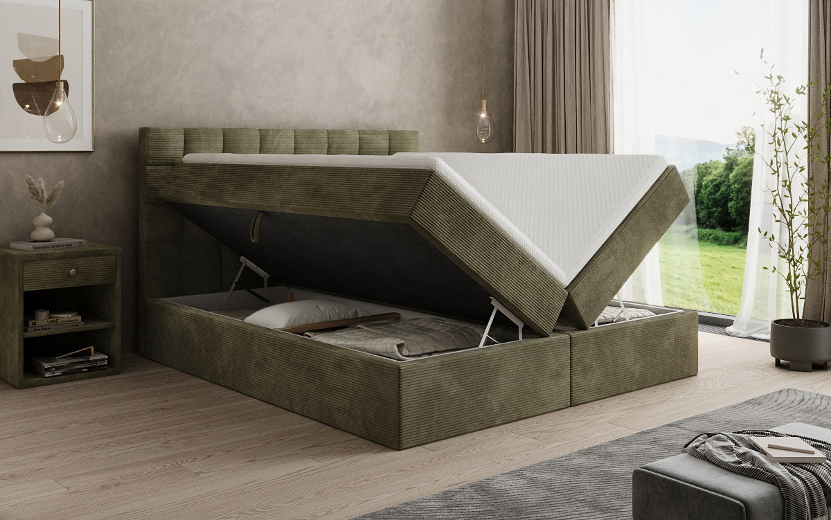 Boxspringbett Como an Cord mat Stauraum