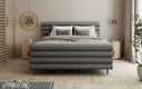 Lit boxspring Tubo en tissu texturé avec rangement