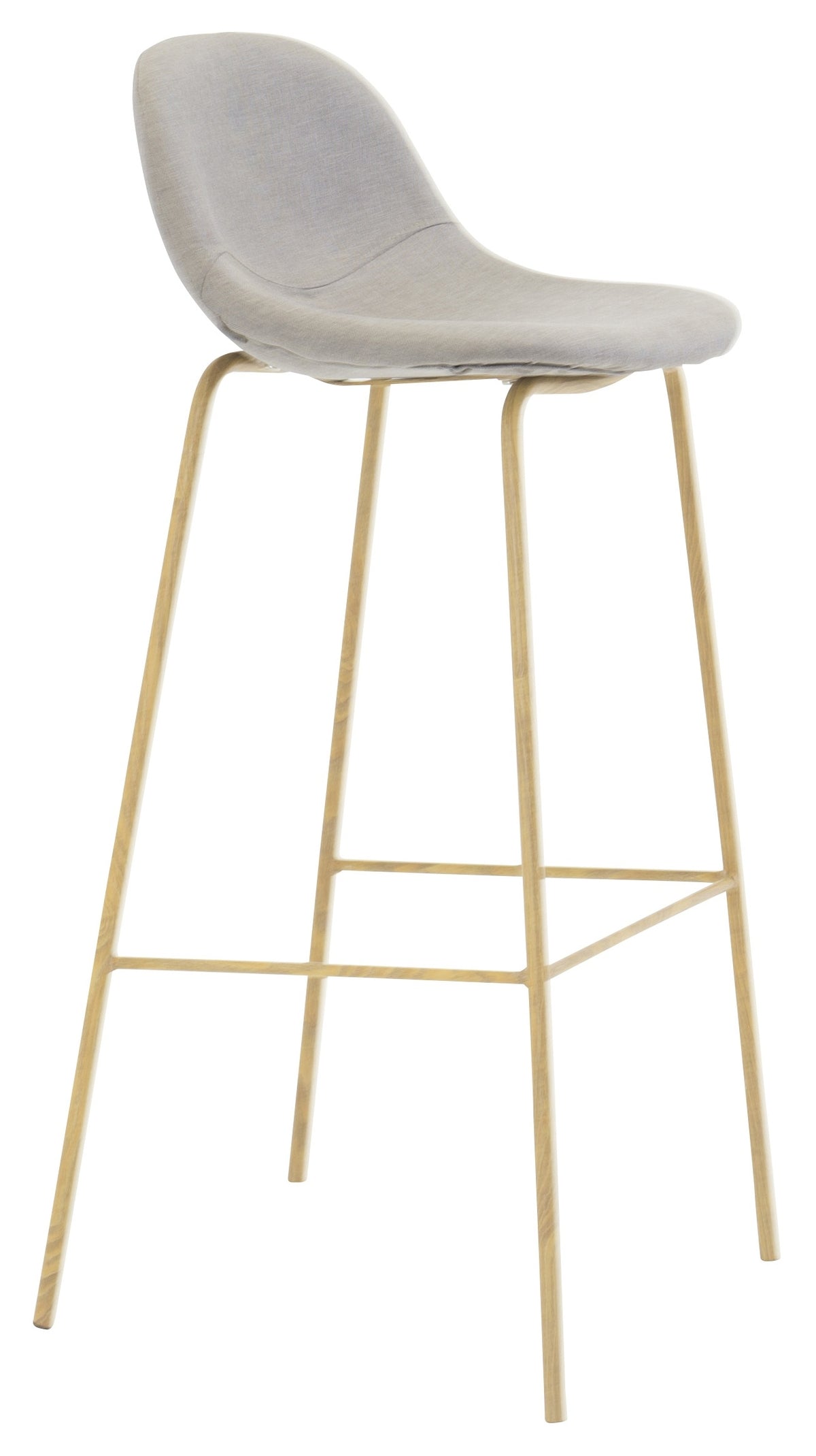 Tabouret de bar Pionier - en Gris et aspect bois de chêne