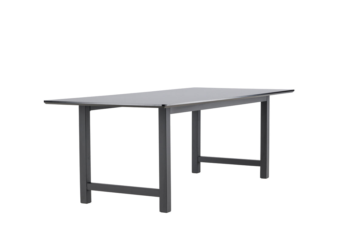 Dining table Marlow - with natural wood look and steel legs in Black