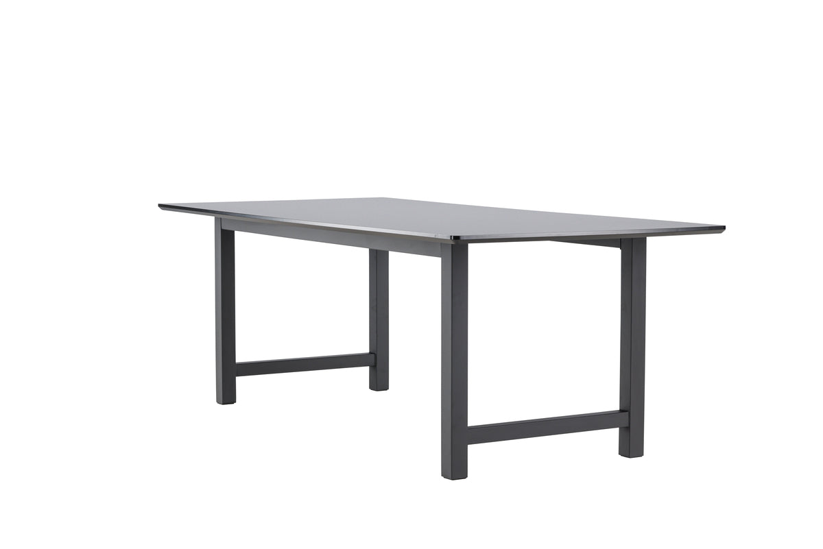 Dining table Marlow - with natural wood look and steel legs in Black