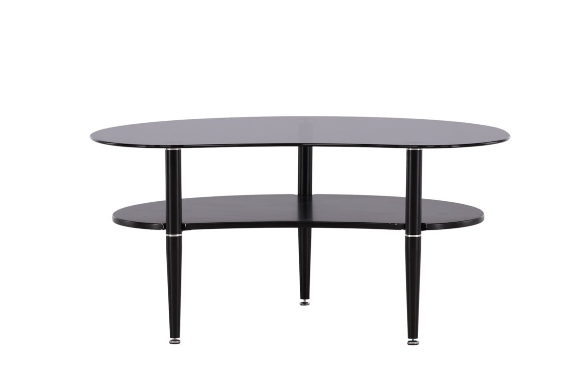 Couchtisch Amila - mat schwaarzer Glasplack