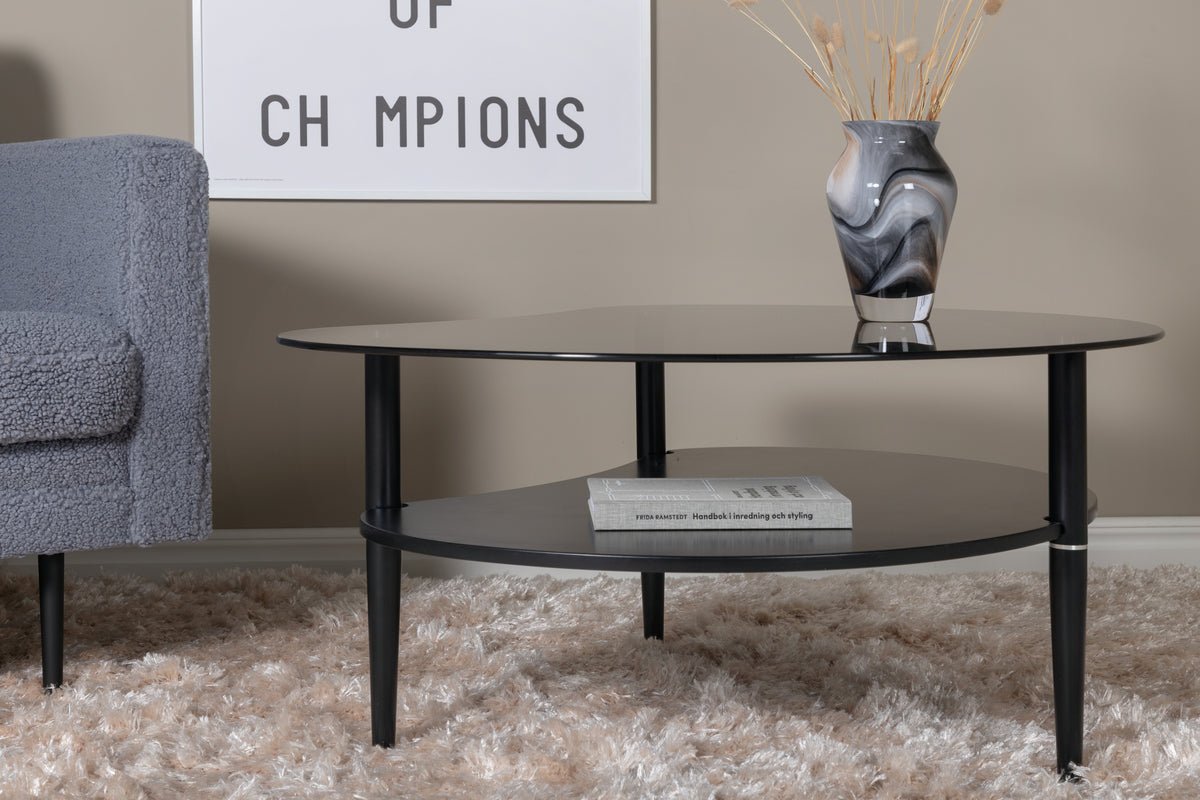 Couchtisch Amila - mat schwaarzer Glasplack