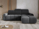 Designer-Ecksofa Arosa mat elektrescher Schloffunktioun am Bouclé