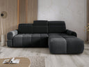 Designer-Ecksofa Arosa mat elektrescher Schloffunktioun am Bouclé