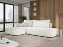 Designer corner sofa Babu bouclé with sofa bed and fold-out function